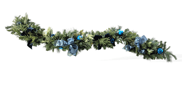 Botanical Elegance Blue Garland