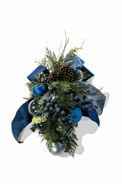 Botanical Elegance Blue Teardrop Spray