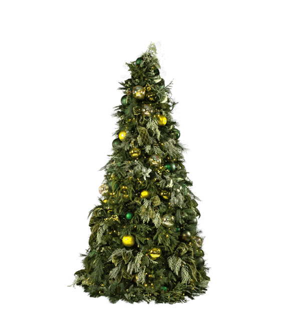 Botanical Elegance Green Christmas Tree