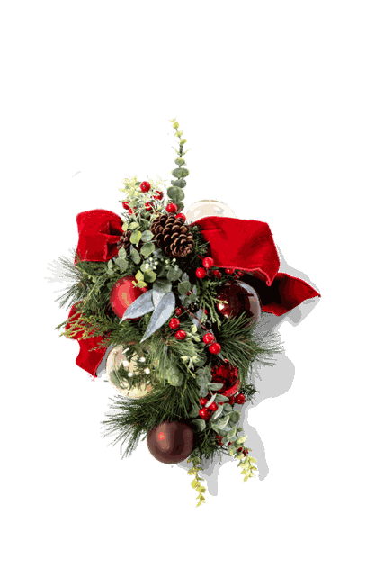 Botanical Elegance Red Teardrop Spray